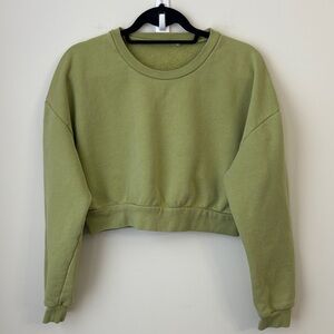 Reformation Green Cropped Sweatshirt